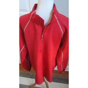 Sunice Red  Lightweight 1/2 Zip Pullover w/ Gray top stitching Men's Large